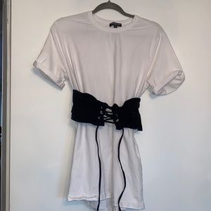 Belted corset mini dress